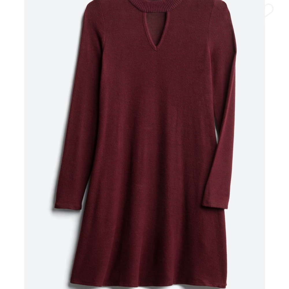 Chic Maroon Long Sleeve Dress